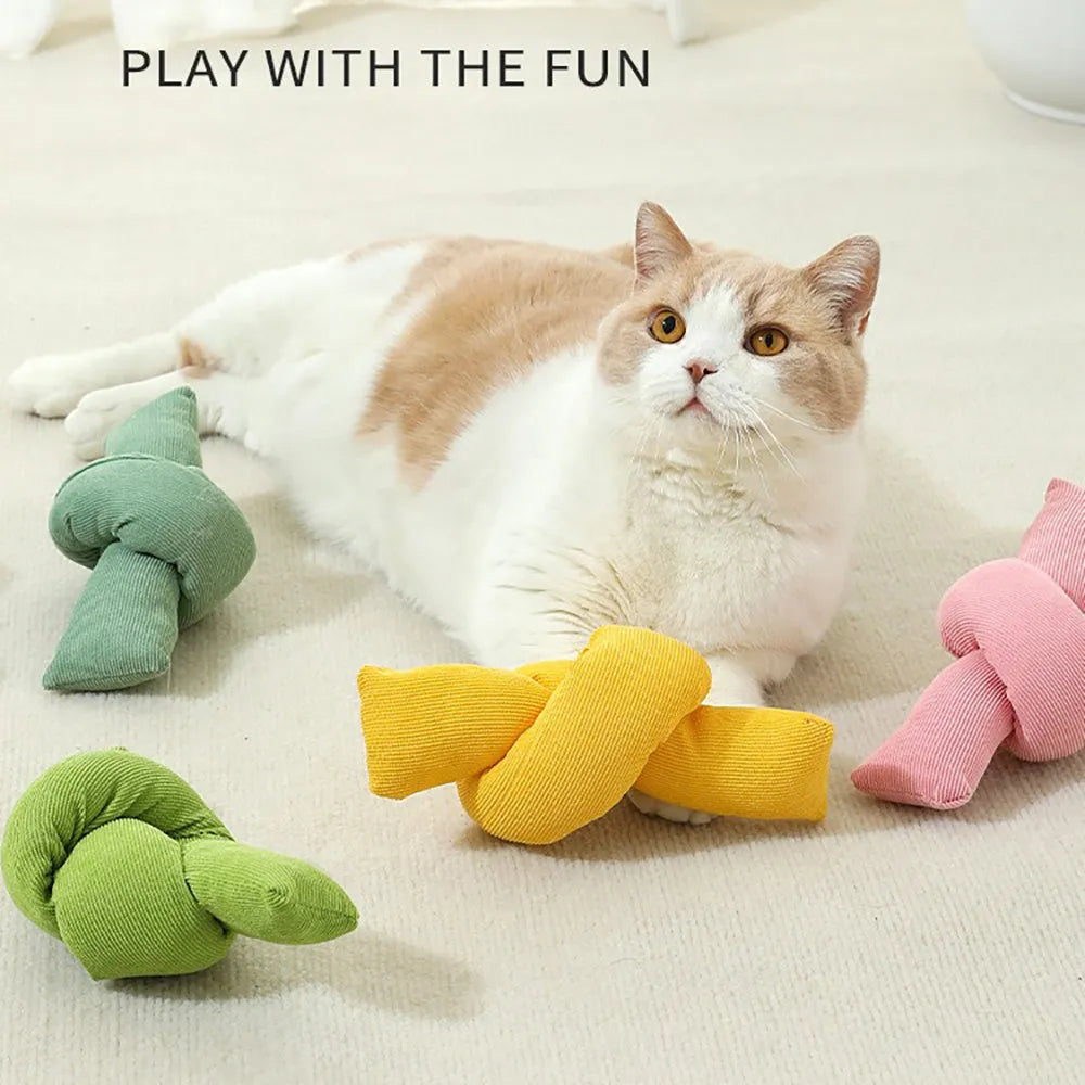 White natural cotton dog rope toy with multiple knots for tugging and chewing