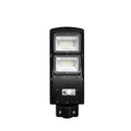 Integrated solar street light with LED illumination and remote control for outdoor use