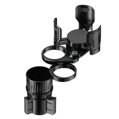 Carbon black adjustable car cup holder with retractable base for 6.5-10 cm drink bottles