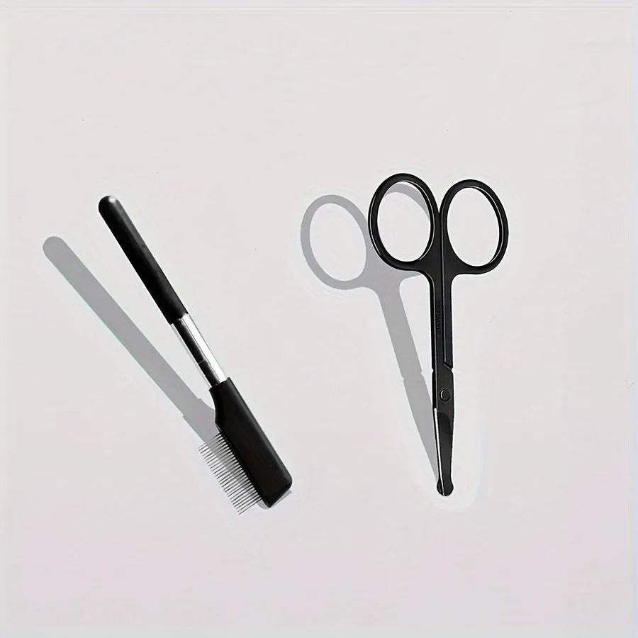 Black pet grooming brush with soft bristles for tear stain removal and integrated comb section