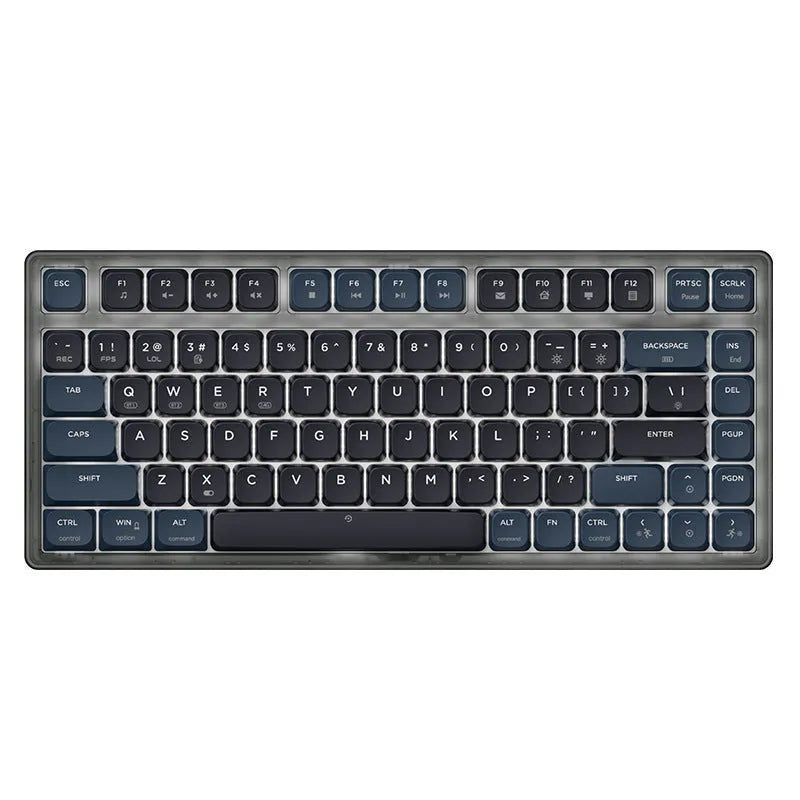 AJAZZ AK832PRO mechanical keyboard with RGB lighting, colour screen, and compact 81-key layout