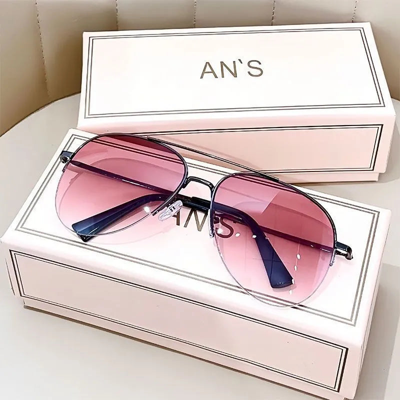 Metal frame aviator sunglasses with resin lenses in multiple colour options for driving and riding
