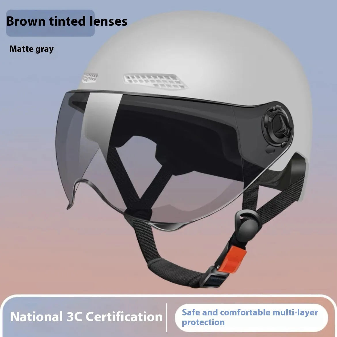 3C certified polypropylene electric motorcycle helmet for adults with sun shield