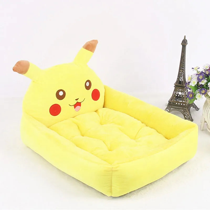 Cartoon-style washable pet bed sofa for small dogs and cats in multiple colours