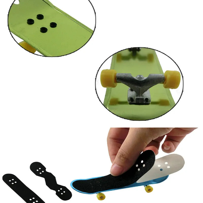 Alloy Finger Skateboard Self-installed Suit Creative Desktop Finger Scooter Toy Intelligence Development Hands-on Brain Training for Teenagers 7-14 Years Old HS04 New Style Skateboard Colour