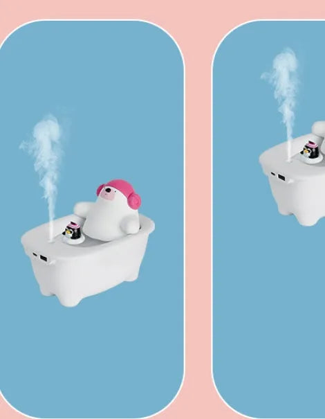 White polar bear shaped USB air humidifier with water tank