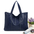 Top grain leather single shoulder tote bag in Apricot colour with stitching and patchwork design