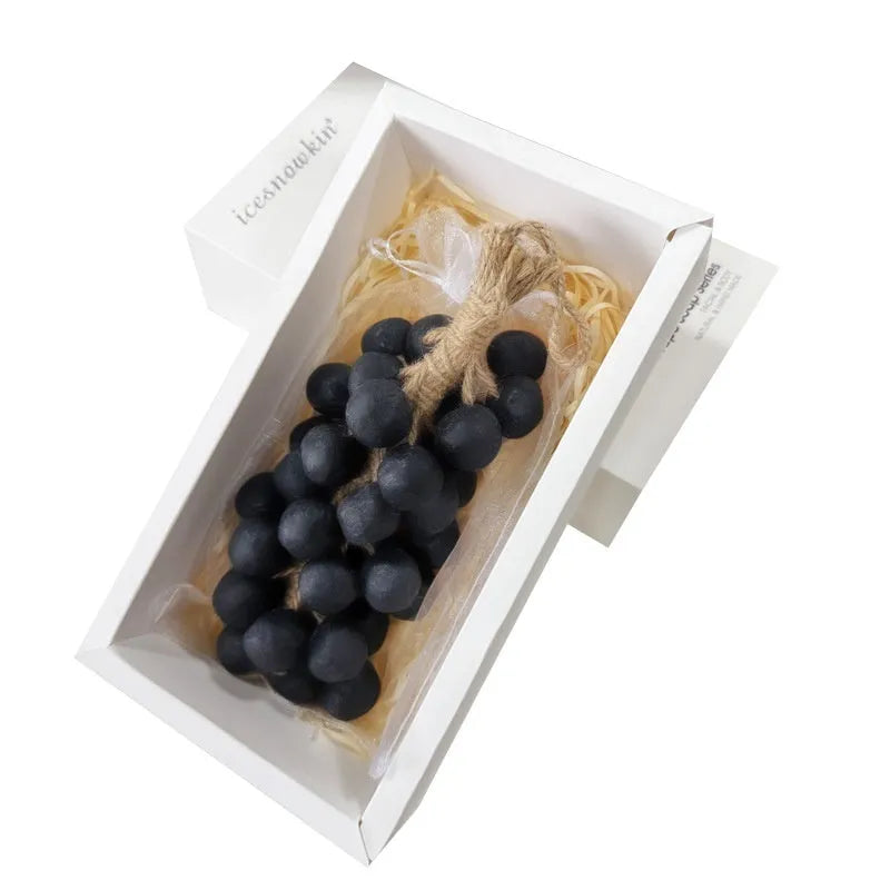 A 120g bar of handmade grape soap with options for black, green, purple, and litchi fragrance.