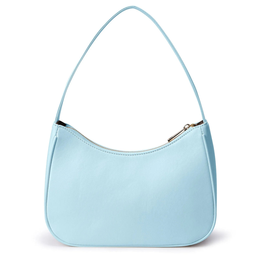 Retro style waterproof shoulder bag in PU leather with adjustable strap, shown in apricot colour