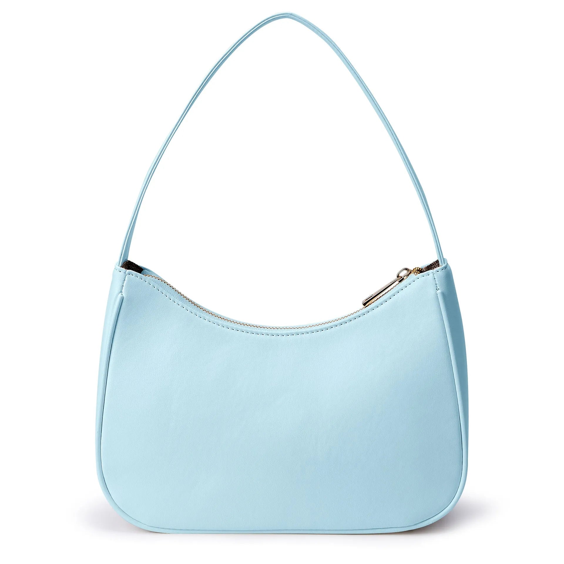 Retro style waterproof shoulder bag in PU leather with adjustable strap, shown in apricot colour