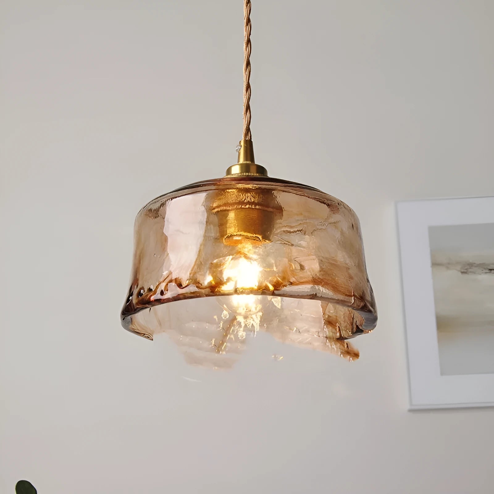 Nordic retro brass and glass chandelier pendant light for restaurant bar installation
