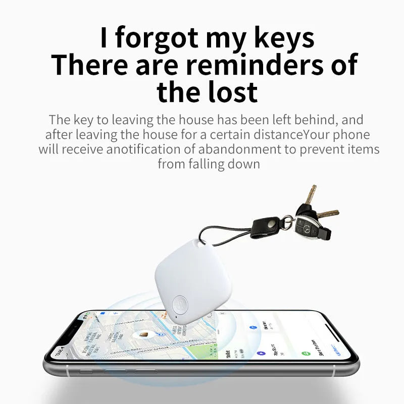 Bluetooth anti-lost positioner in black, blue, green, pink, or white for keys, wallets, and pets