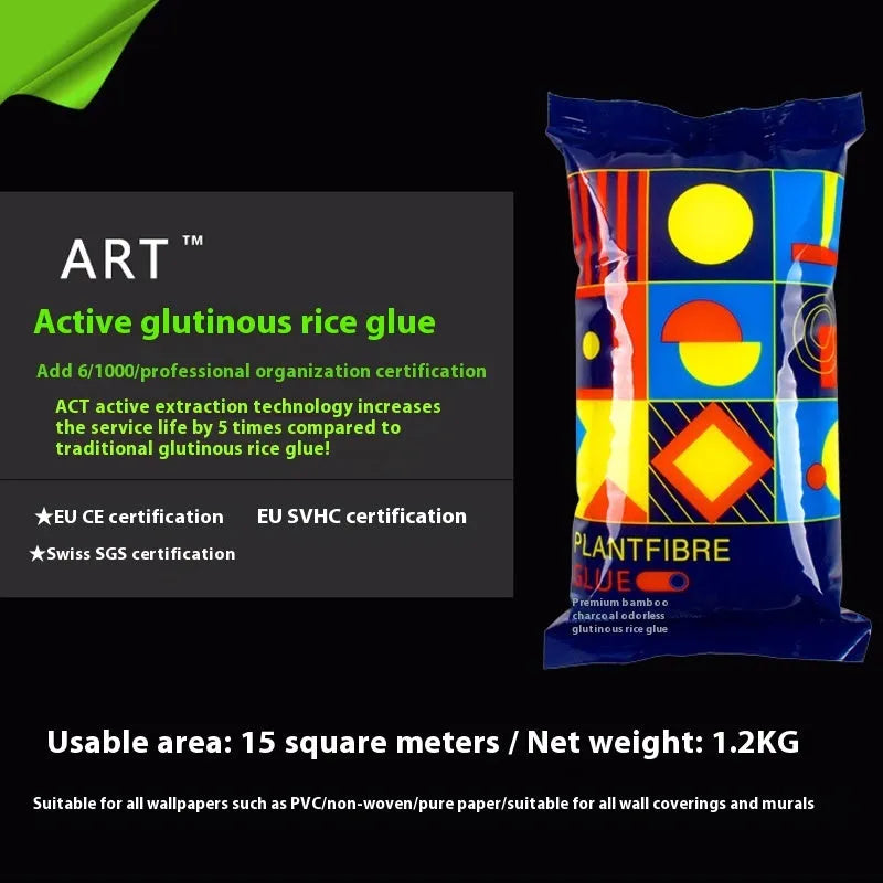 Glutinous Rice Glue E formaldehyde-free wallpaper adhesive in a 3-roll pack