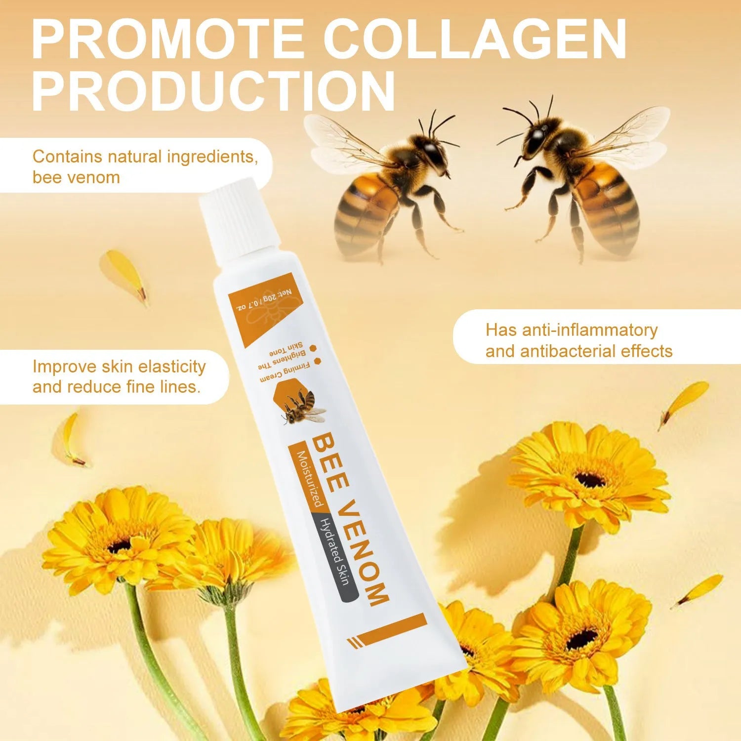 BEE branded facial and neck care cream in a white 20g jar.
