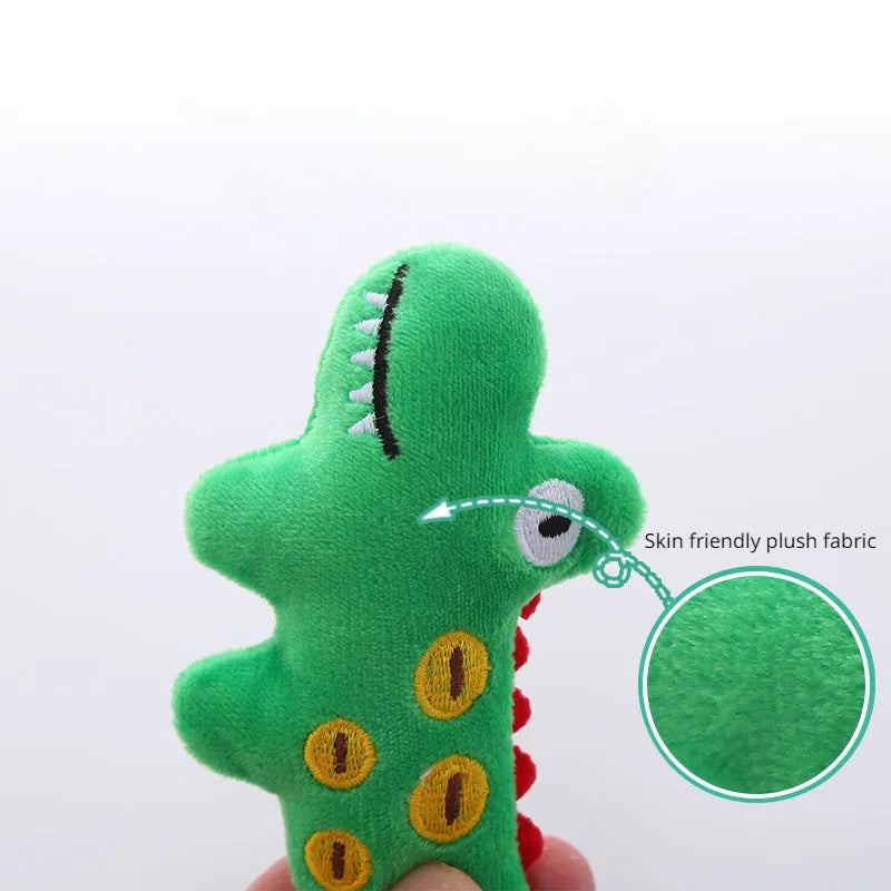 Cow parrot shape plush cat toy with colourful fabric and catnip filling for interactive play