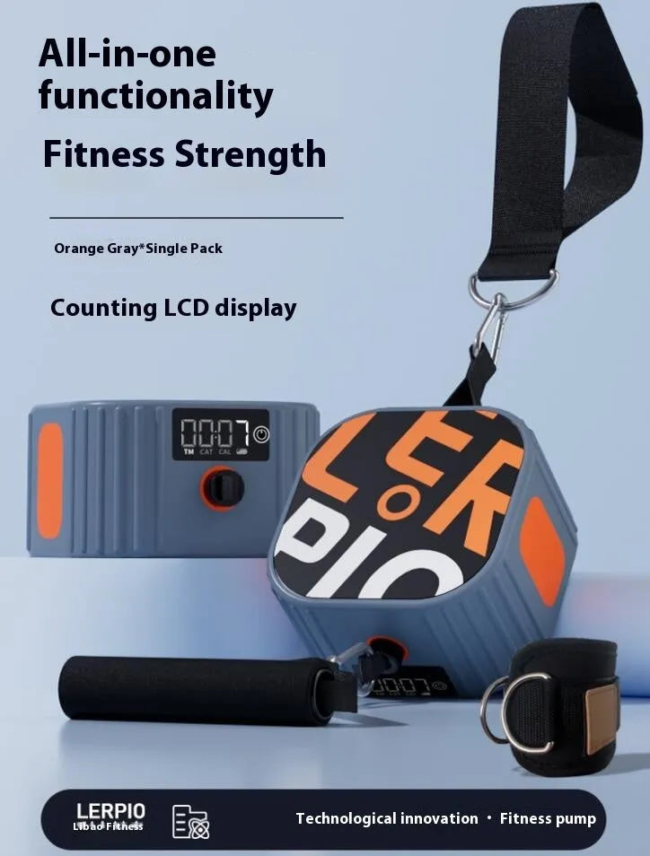 Intelligent adjustable resistance training tensioner in blue grey colour with 2-20kg range
