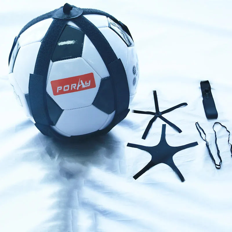 Black football training juggling belt with 2 metre length made from diving suit fabric