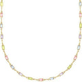 Ladies' geometric crystal necklace with glass pendant on adjustable alloy chain