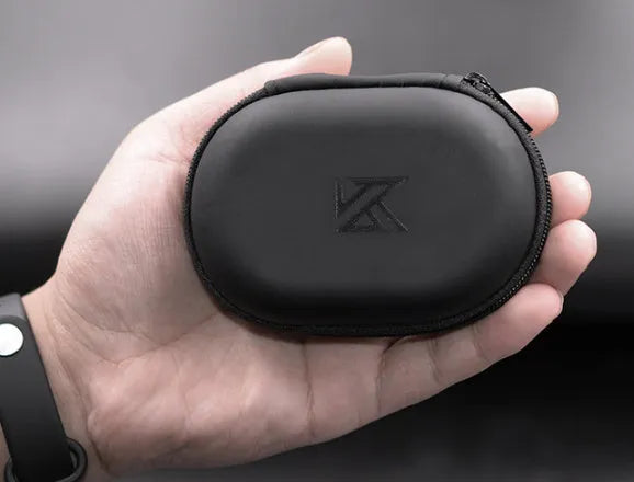 Black oval leather earphone storage case for EDX and ZEX models