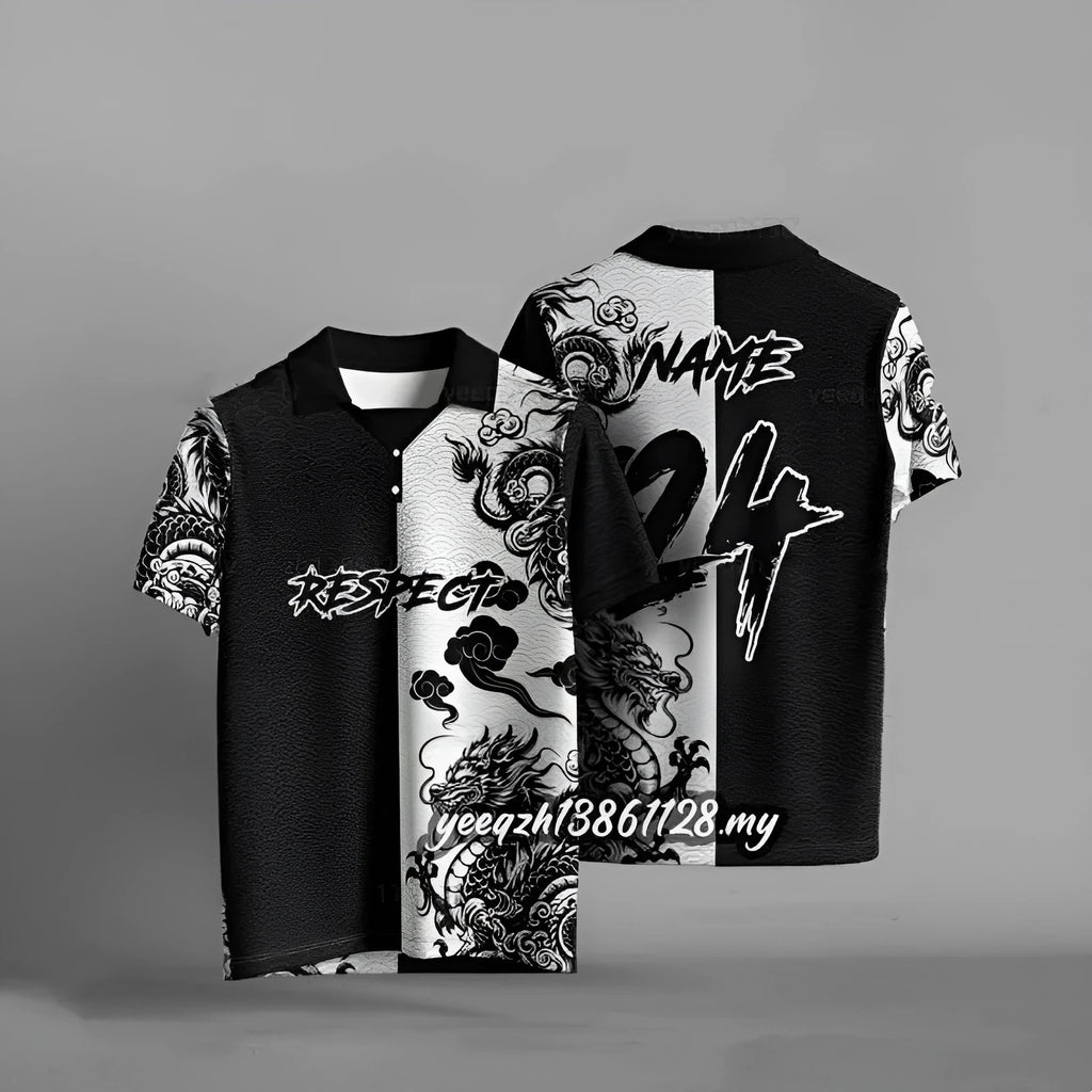Black loose fit men's t-shirt featuring a 3D digital print graphic on the front.