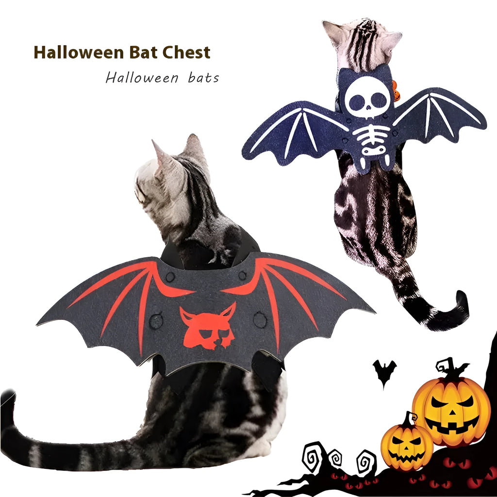 Halloween felt batwing costume for cats in multiple colour options