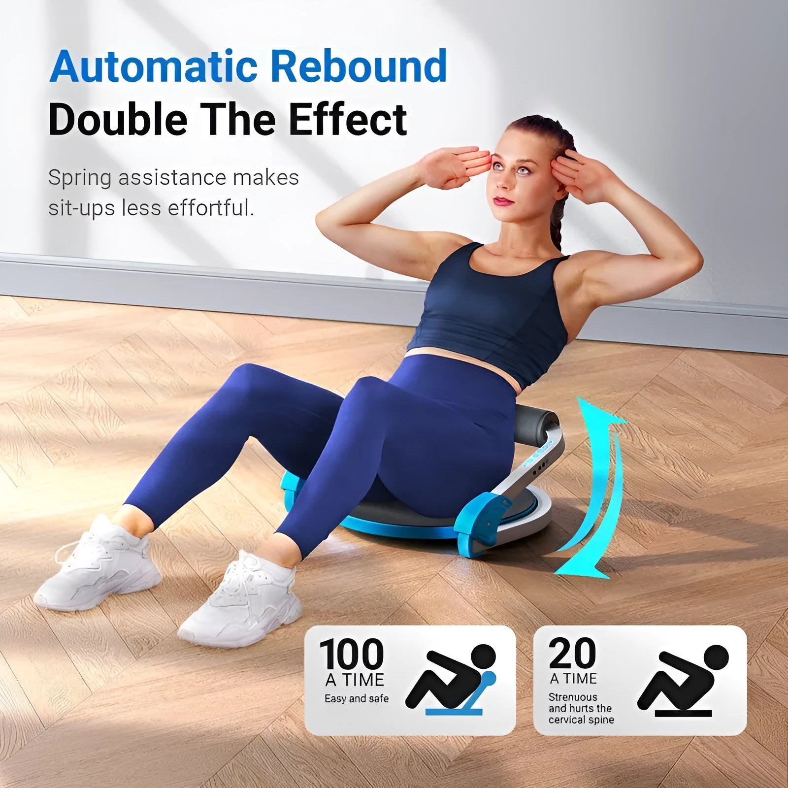 Mini multifunctional abdominal exercise device in red or sky blue colour for home, office, and outdoor use