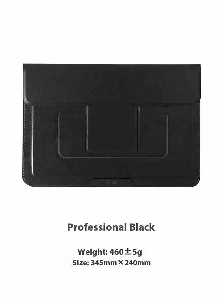 13.3-inch laptop bracket bag with integrated dual-angle stand in black or brown