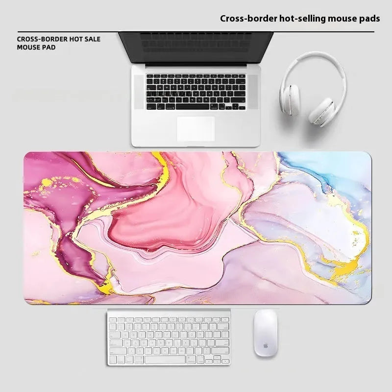 Large diatom ooze mouse pad in modern simplicity style with non-slip rubber sole, 30x60cm size, marble colour