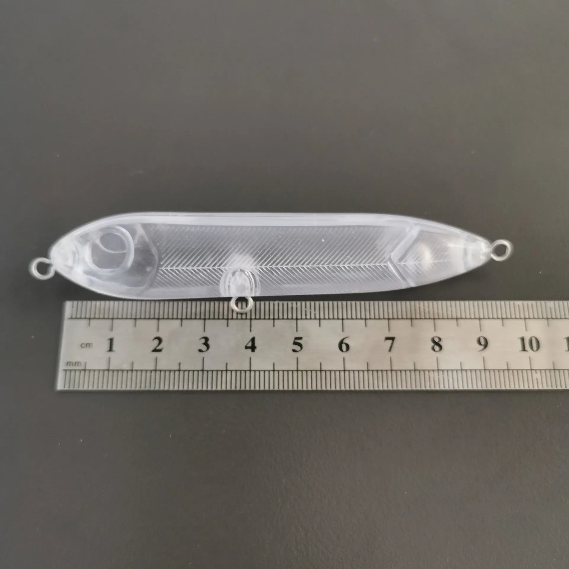9.5cm transparent blank fishing bait body with 7mm fish eye hole for DIY soft plastic lure making