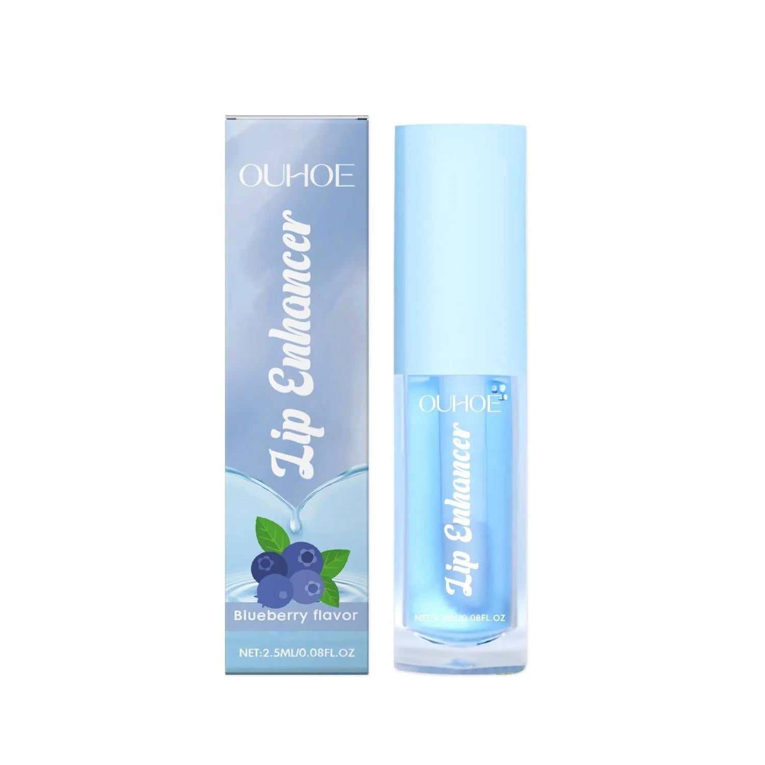 Clear Green Apple flavour lip oil with applicator, featuring ceramide and natural fruit oils.