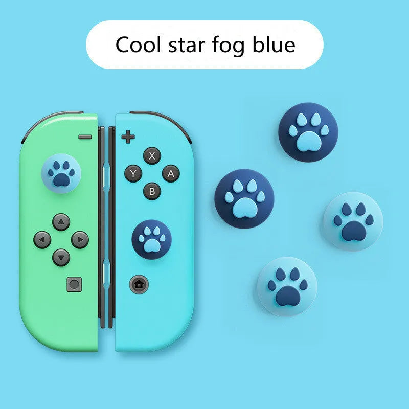 Four silicone thumbstick grip caps for Nintendo Switch Lite console in assorted colours