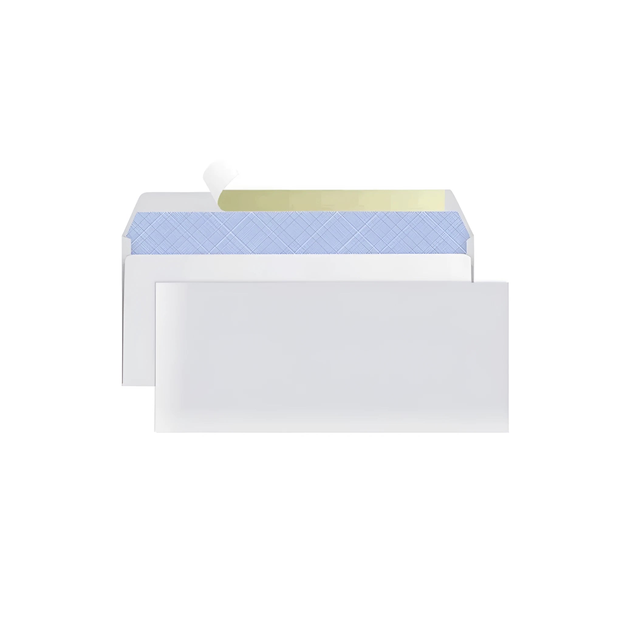 Blue tamper-evident confidential envelope with self-adhesive flap, size 105mm by 240mm.