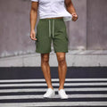 Men's loose fit workwear shorts in cool silk cotton fabric available in fluorescent green and army green colours