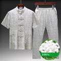 Men's Chinese Tang suit in mulberry silk showing traditional styling