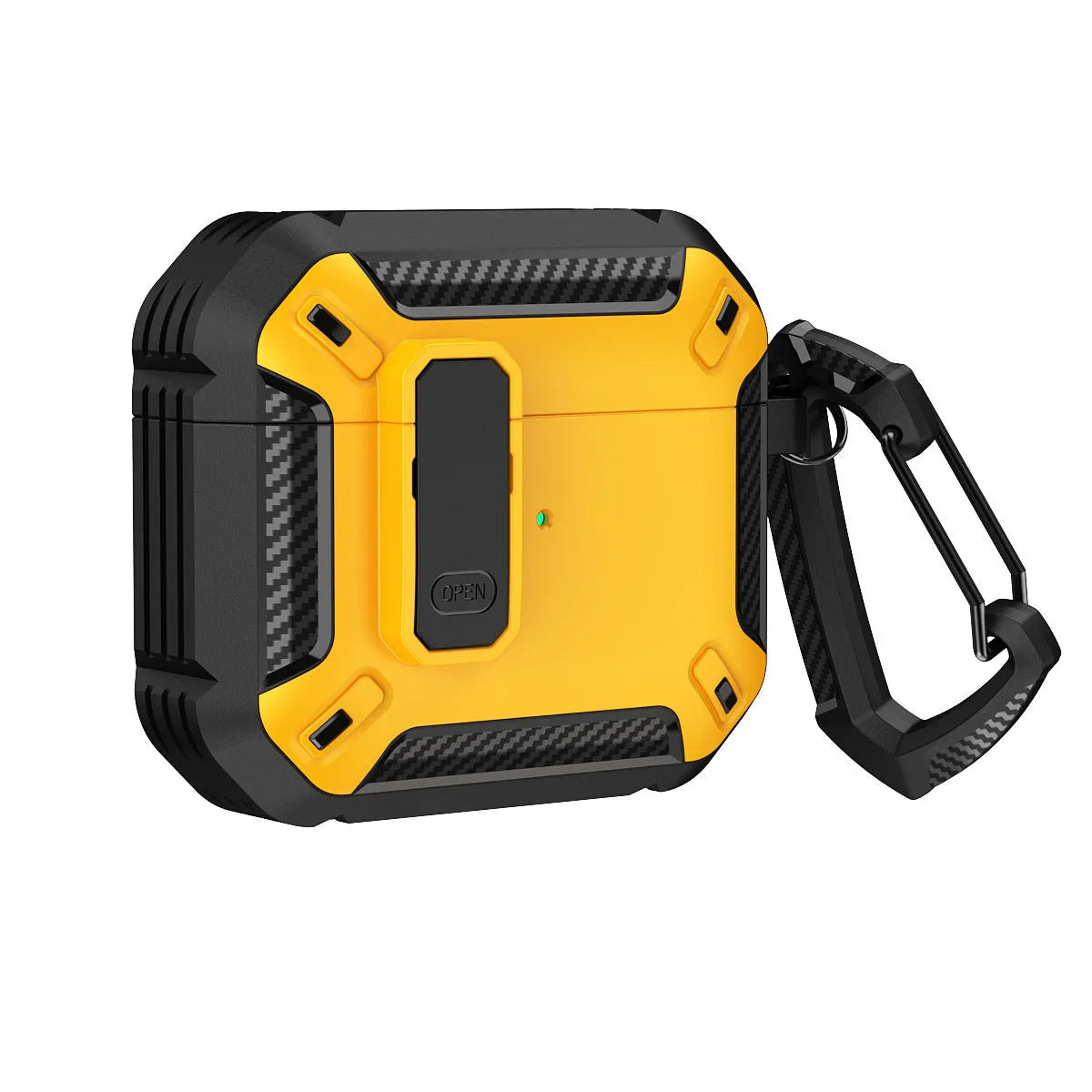 Two-tone plastic protective case with hook for Apple AirPods charging case