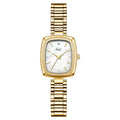 Small gold watch with gold alloy case and strap, 8mm thin, gold face