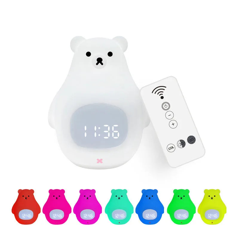 Big White Bear silicone night light with sleeping timer and remote control