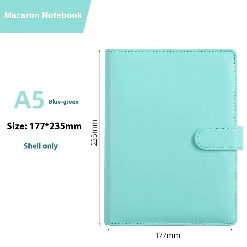 A5 PU leather notebook binder with zipper closure in solid colour options