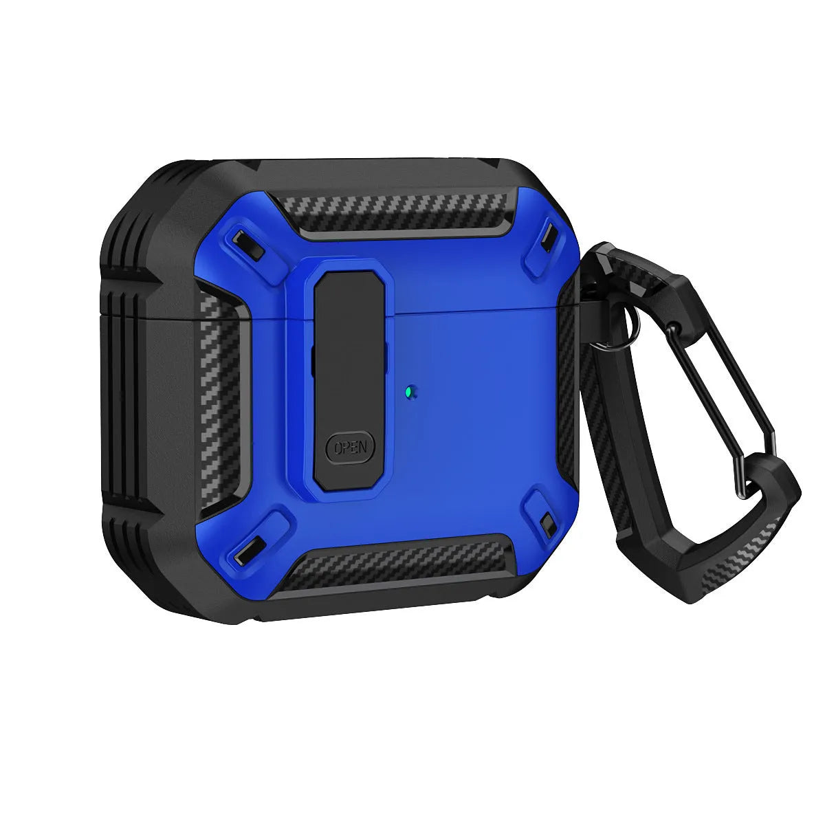Two-tone plastic protective case with hook for Apple AirPods charging case