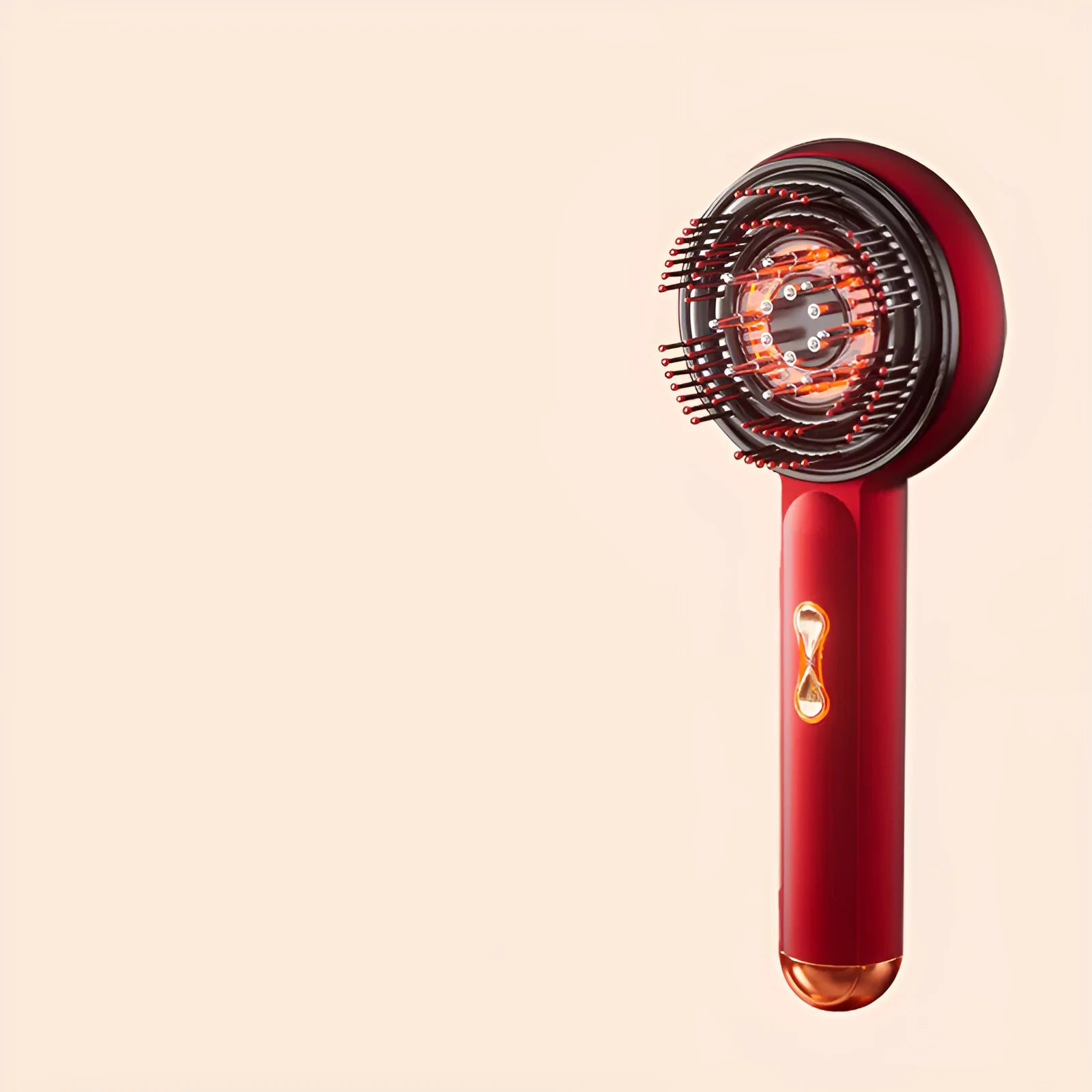 Red and blue LED light massage hair comb with Type-C charging port and plastic construction