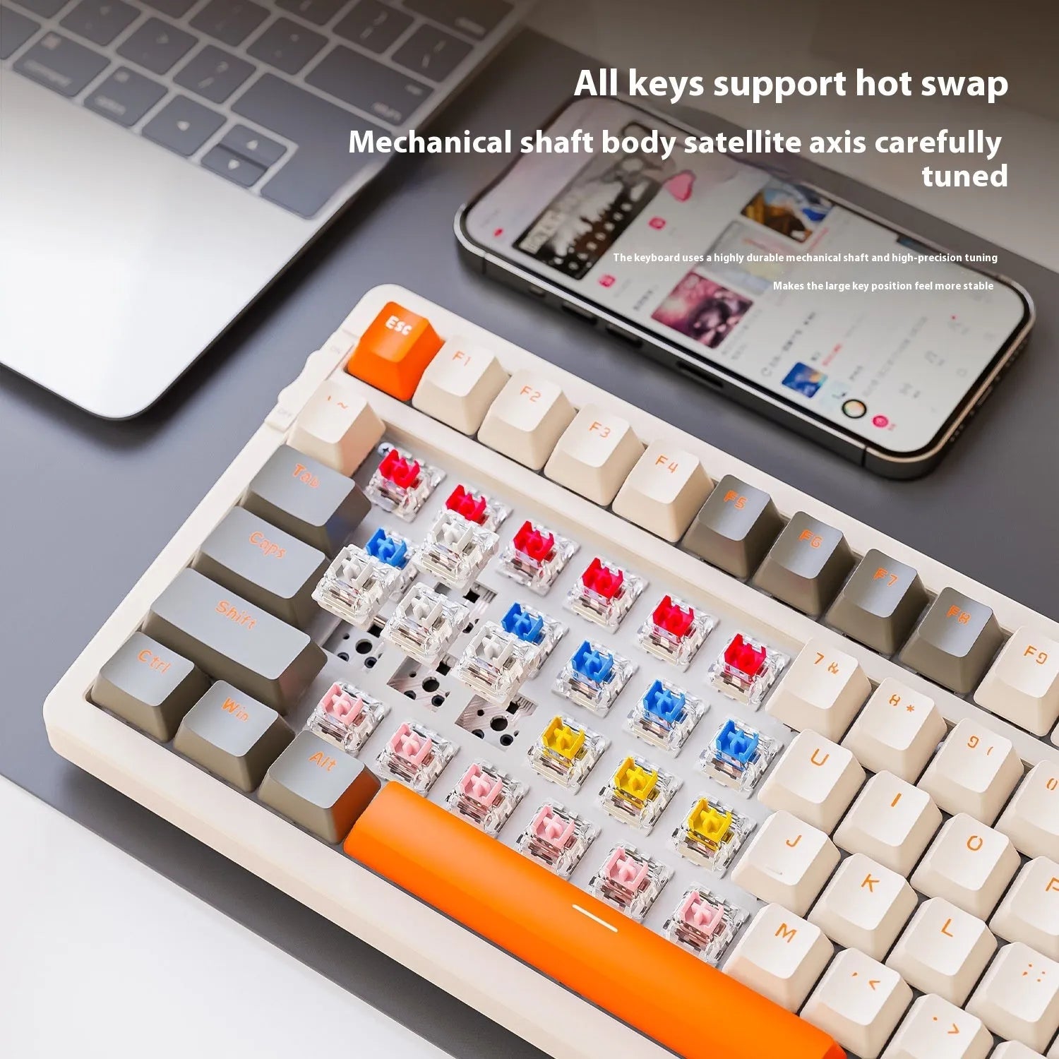 Free Wolf K96 Bluetooth dual-mode mechanical keyboard in one of four colour options with red switches