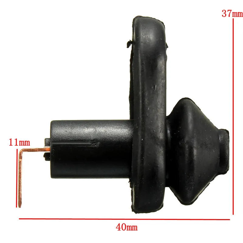Black universal car interior door light switch replacement part with plastic housing and metal components
