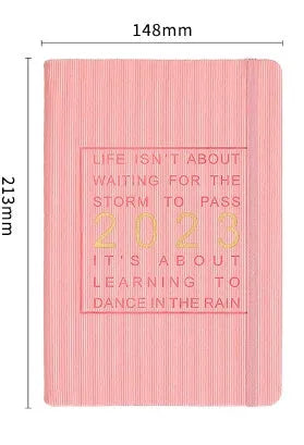 A5 student almanac diary with imitation leather cover showing monthly calendar layout and creative design elements