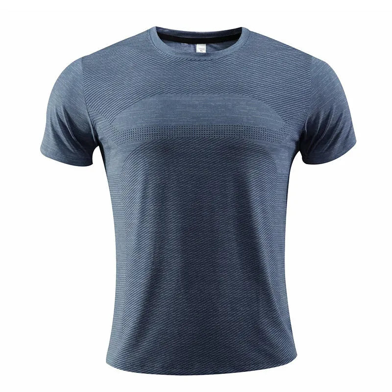 Athletic short sleeve t-shirt for running and basketball in polyester spandex fabric