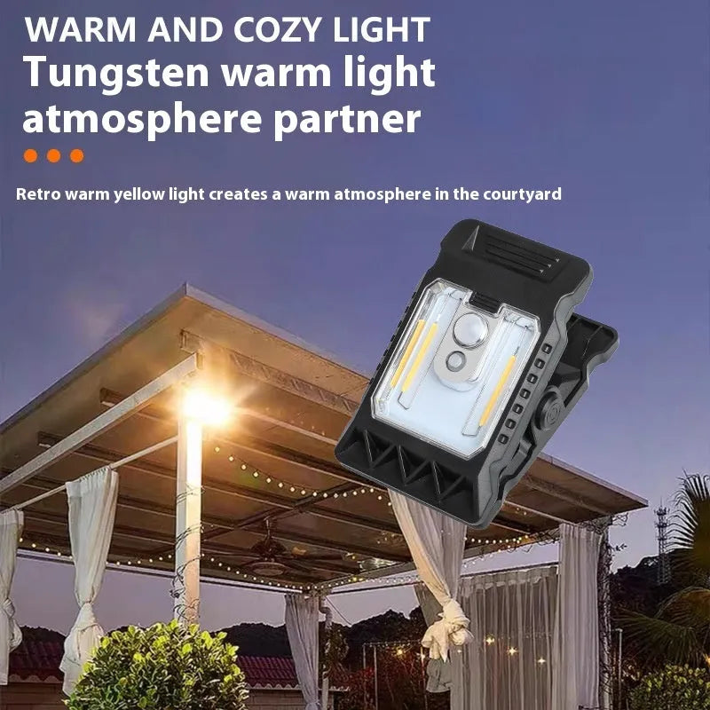 Motion-sensor clip lamp with intelligent induction for automatic wardrobe lighting