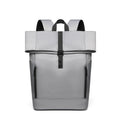 Men's gray nylon business leisure schoolbag waterproof breathable expandable backpack side view