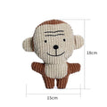 Animal-shaped plush dog chew toy in bright colours with squeaker for small medium dogs