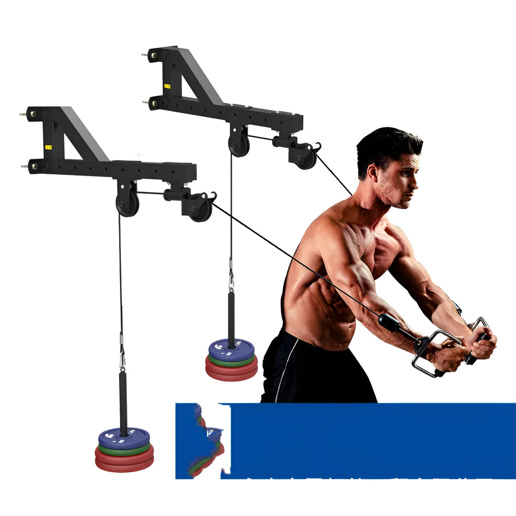 Steel cable crossover pulley machine for lat pulldown and chest press