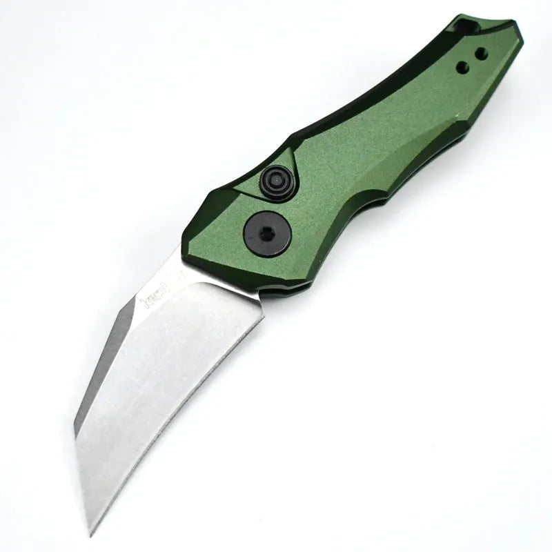 Outdoor folding pocket knife showing 150mm length with black/grey/green colour options