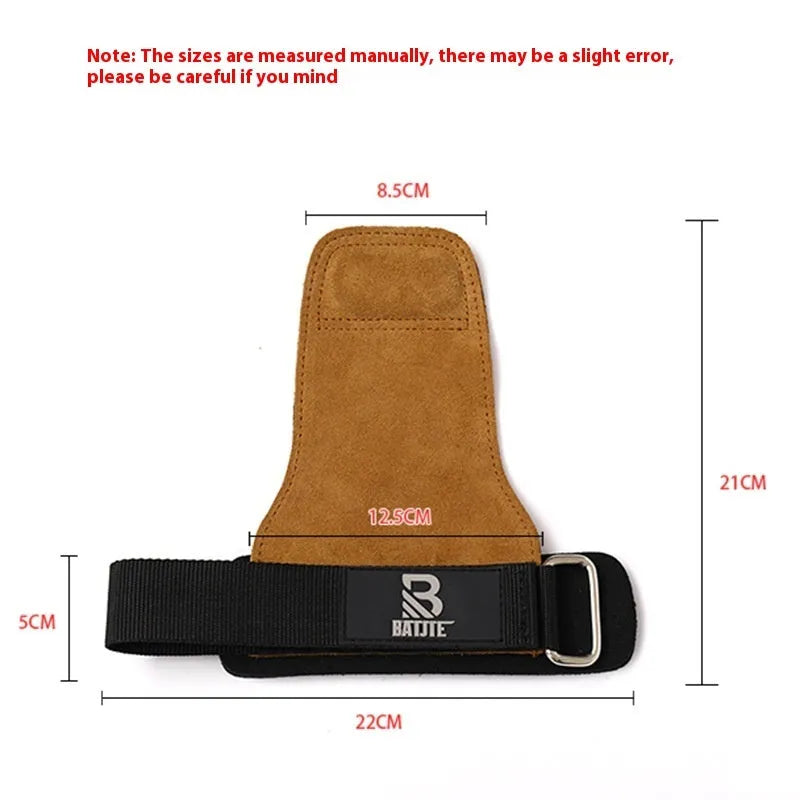 Brown fitness wrist protector bands for pull-up and bar workout hand protection